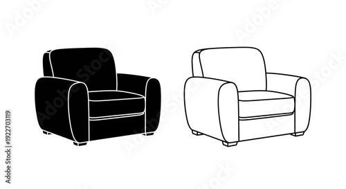 Modern armchair designs for living room and office space Vector