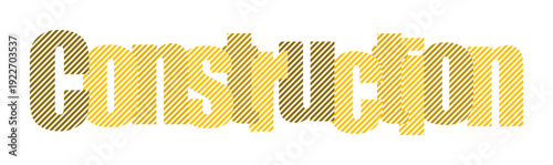 Bold text spelling 'Construction' with a vintage, textured effect