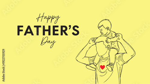 Father's Day illustration of man and child