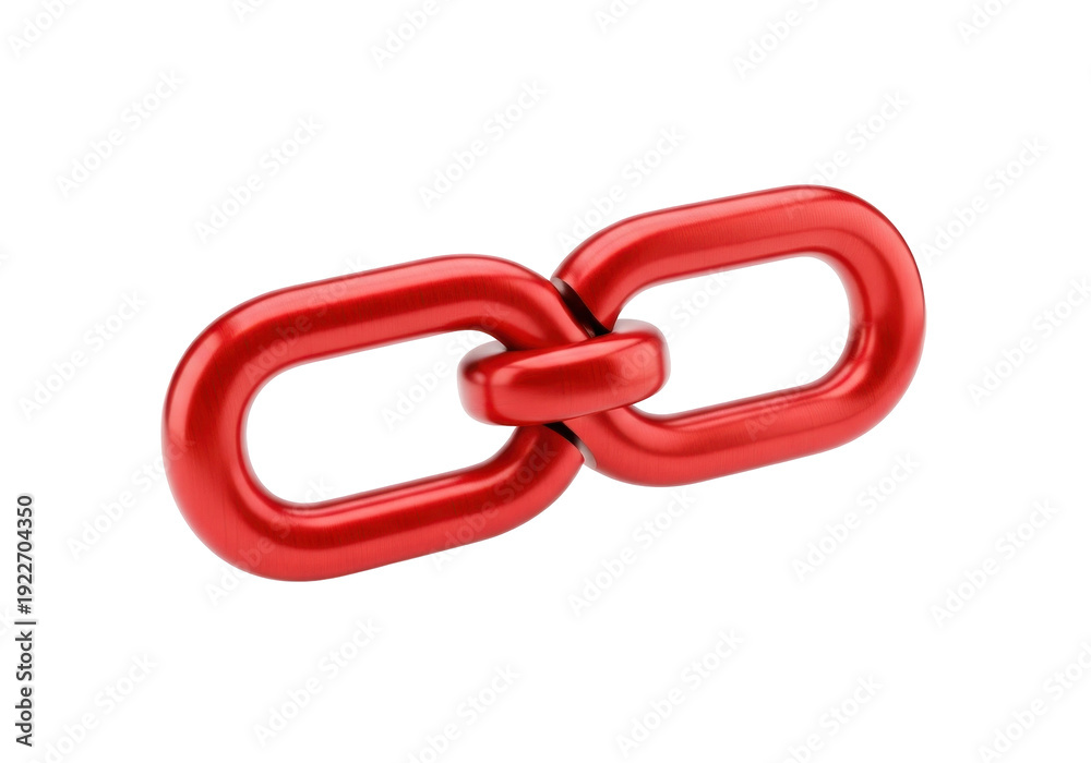 Naklejka premium Shiny red chain links connected together on a black background