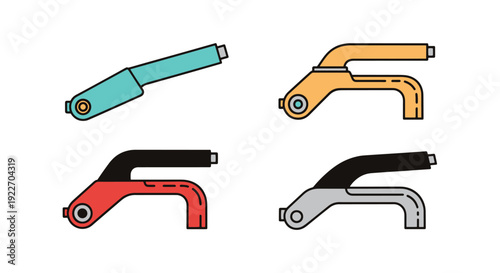 Handbrake Line art soft tone color illustration