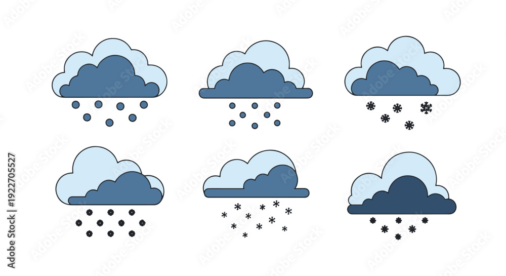 Obraz premium Cloud with Snow Line clean color artwork vector