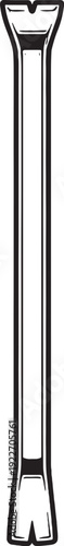 Industrial Pry Bar Flat Shaft Line Art Illustration