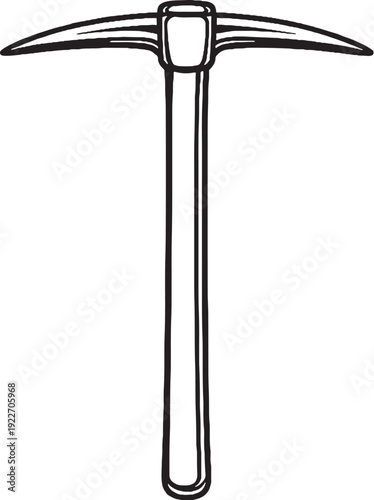 Mining Pickaxe Line Art Icon