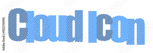 Abstract blue cloud icon with textured digital effect