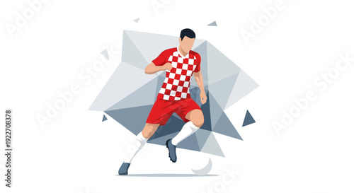 Soccer Player Running with Determination.