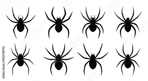 nine black spider silhouettes creep menacingly against