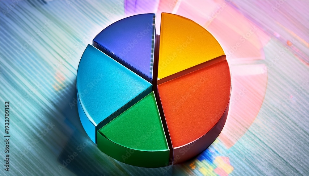 Fototapeta premium vibrant multicolored pie chart representing data distribution and analysis