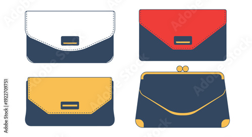 Clutch Bag Line art abstract modern vector