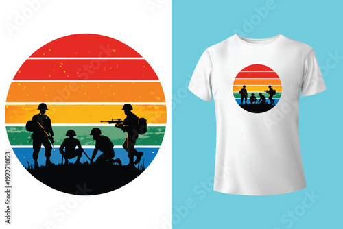 Memorial day tshirt design with grunge american flag heart