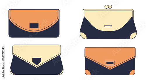 Clutch Bag Line art minimal abstract concept illustration