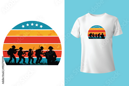 Memorial day tshirt design with grunge american flag heart