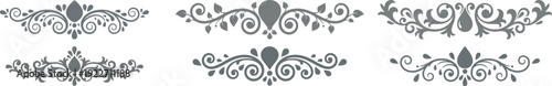 Elegant vintage decorative scrollwork and ornate border designs in monochrome