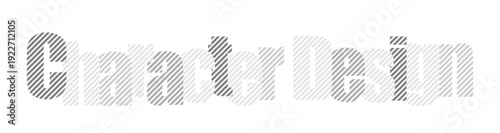 Creative concept of character design with textured lettering