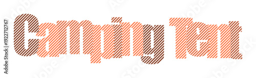 Abstract textured word art for camping and adventure