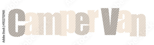Textual representation of "Camper Van" with a textured, vintage feel