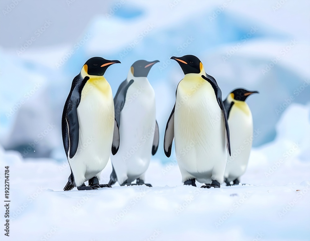 Obraz premium Emperor penguins group on ice