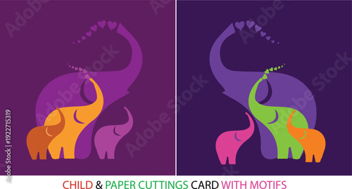 Handmade Elephant Family Art for School Projects, Creative DIY Elephant Motif Craft for Kids