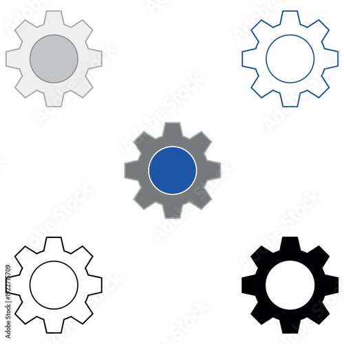 A Set of Settings and Configurations Icon. Vector illustration