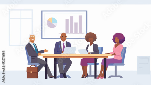 Diverse business team collaborating in modern office space