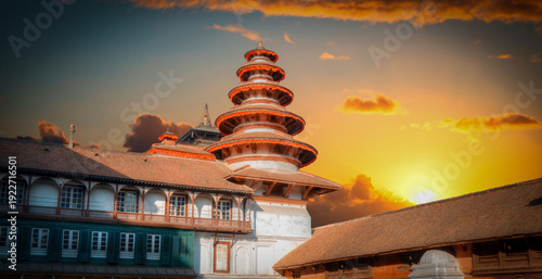 фотографія Basantapur Tower and traditional architecture at Kathmandu Durbar Square in Nepa