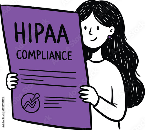 Woman smiling while holding a purple document labeled 