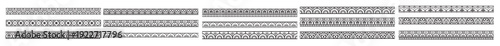 Set of decorative seamless ornamental border - Vector