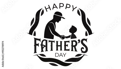 Heartfelt Father's Day greeting with silhouette of dad and child