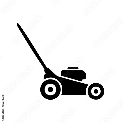 lawn mower silhouette icon black garden equipment illustration