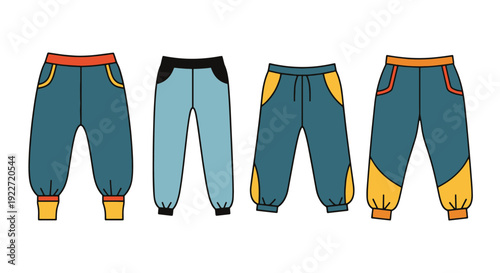 Harem Pants Line art creative soft tone vector
