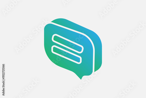 This image features a speech bubble, representing messaging, chat, or feedback.