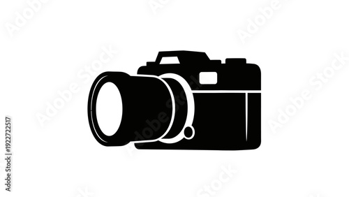 Black and white DSLR camera.