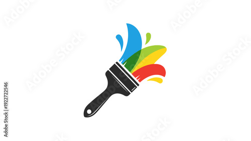Colorful Paintbrush with Vibrant Colors.