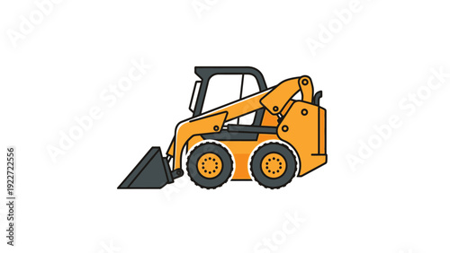 Yellow Skid Steer Loader Machine.