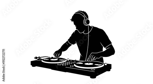 DJ Mixing Music Tracks.