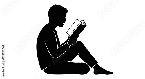 Man Reading a Book Sitting.