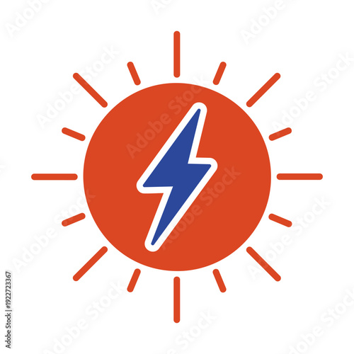 Solar energy minimal outline vector icon