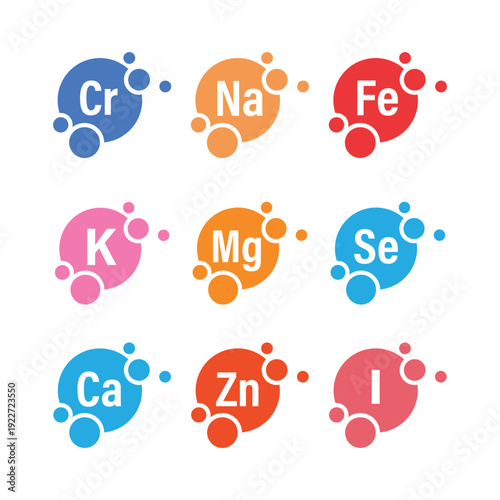 Minerals Icon Set Vector Design.