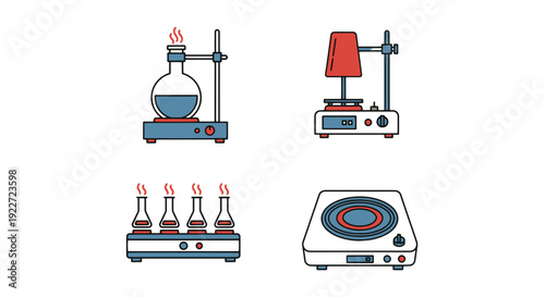 Heating Mantle Line minimal color concept vector