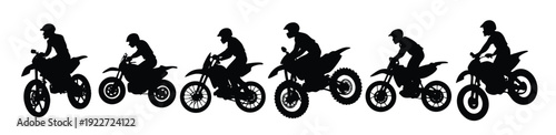 motocross riders silhouettes offroad bikes extreme sports