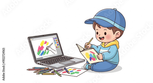 boy with laptop