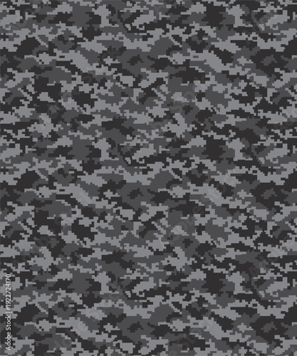 Digital  Military Pixel Camouflage gray tones background pattern