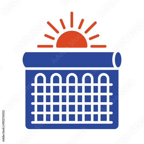 Solar thermal collector outline vector icon