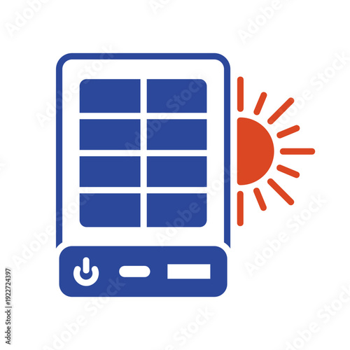 Portable solar power bank outline vector icon