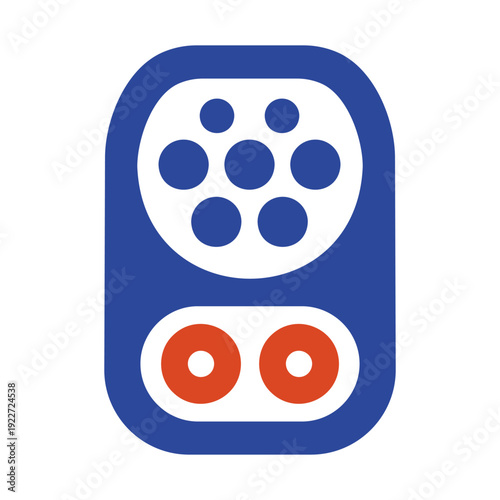 CCS Type 2 Combo socket outline vector icon