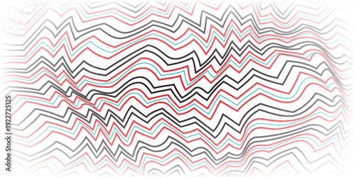 abstract simple red black vertical corner wave line pattern on grey can be used background.