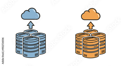 IaaS Line art vector soft tone design