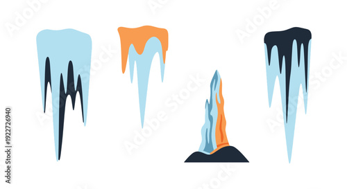 Ice Stalactite Line minimal elegant tone vector