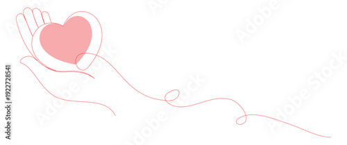 Vector hand with heart