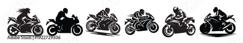 motorcycle rider silhouette design vector